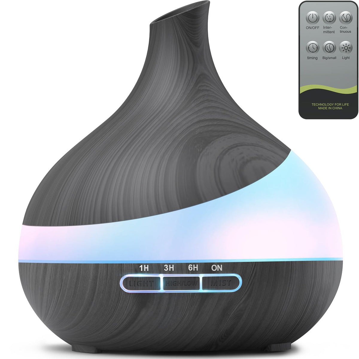 HJTHJT 500ML Essential Oil Diffuser for Home: 14 Color LED, Remote Control