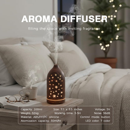 Aromatherapy Diffusers,7.1''x3.5''Diffuser with 3 Essential Oil Set