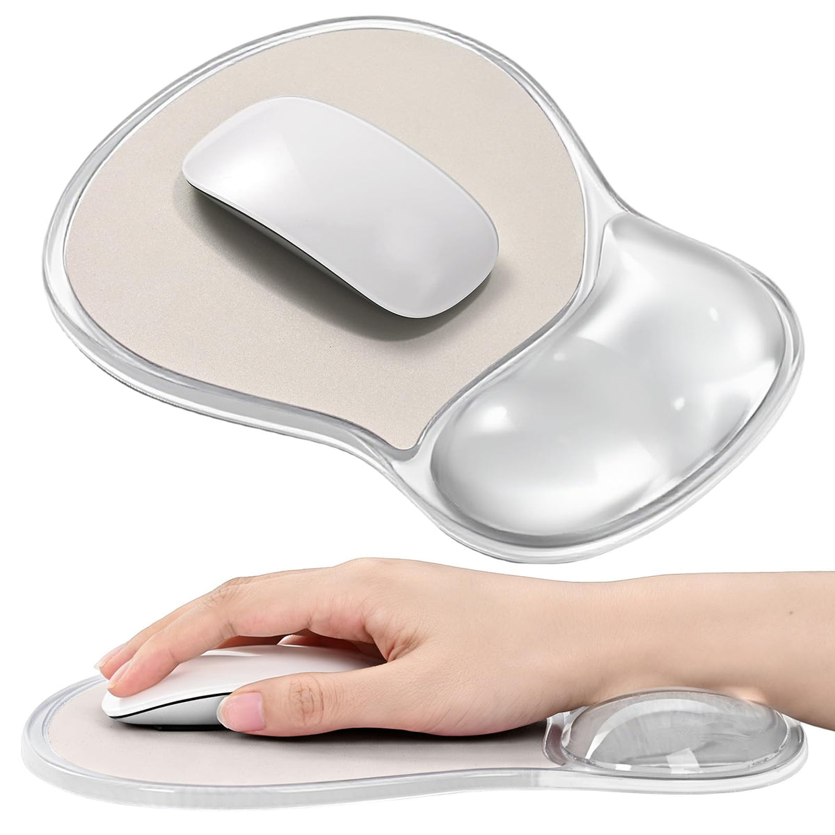 EooCoo Mouse Pad with Gel Wrist Rest, Ergonomic Mousepad Wrist Alignment