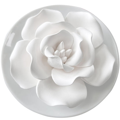 Passive Diffuser for Essential Oil-Ceramic Diffuser Non Electric Oil Diffusers for Small Mini Room, Desk Decorative, Bathroom (White Hibiscus)