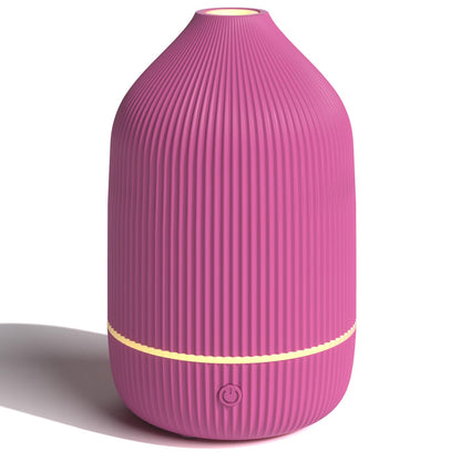 Essential Oil Diffuser, 100ml Aromatherapy Diffuser, Mini Ultrasonic Diffuser for Essential Oil, Home, Office, Cool Mist Humidifier with 7 Led Light, Auto Shut-Off, Wood Grain