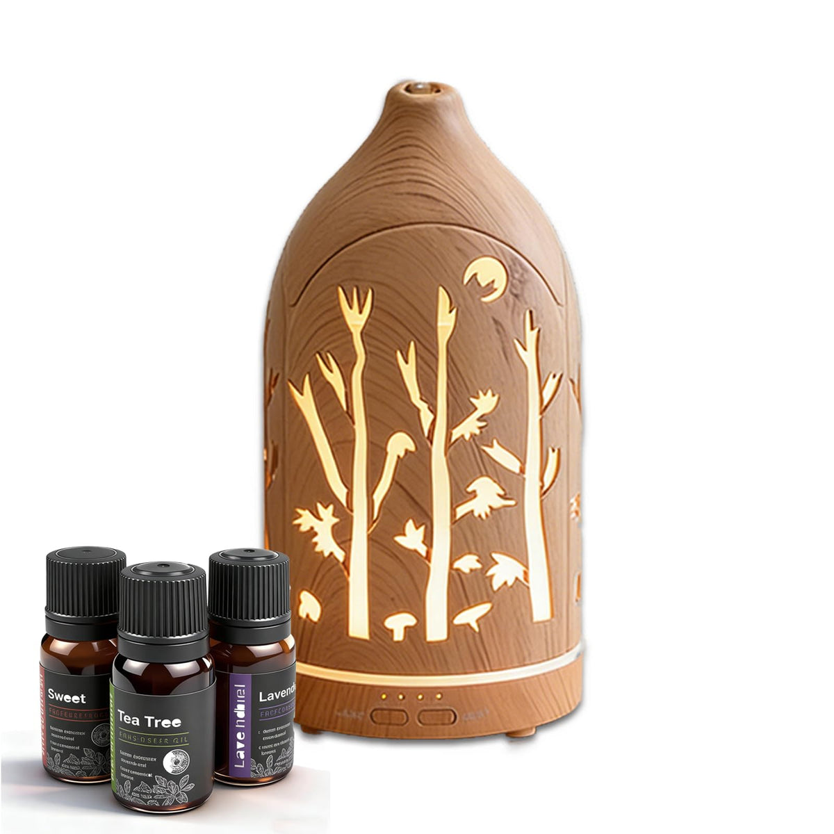 Aromatherapy Diffusers,7.1''x3.5''Diffuser with 3 Essential Oil Set