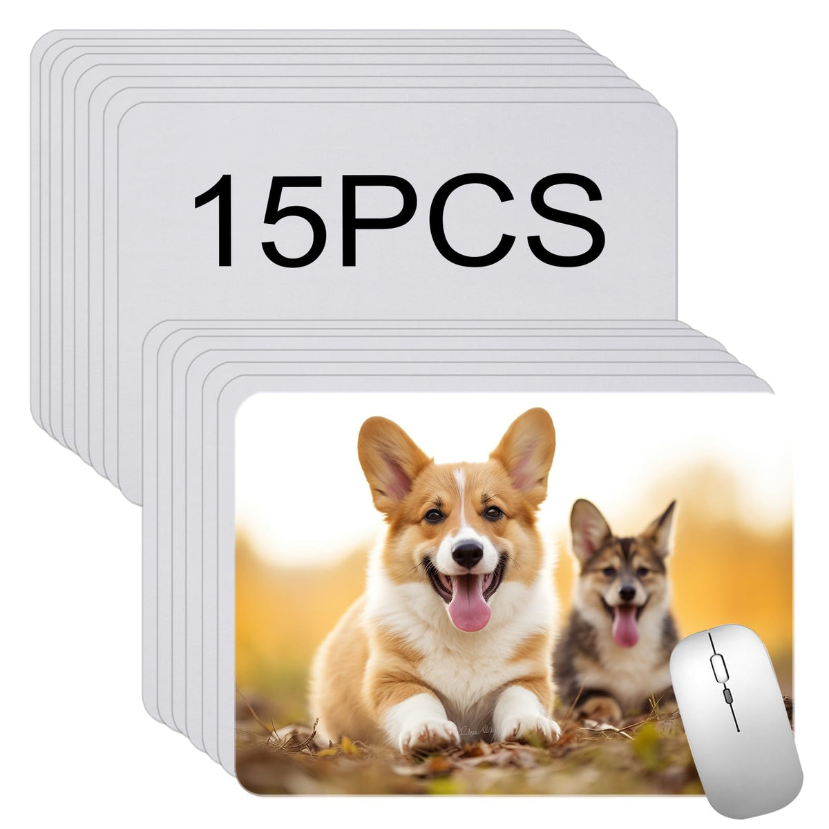 30 PCS White Mouse pad for Heat Press Printing, Mousepad for Heat Transfer Crafts Custom Photos Non Slip Bottom 24x20x0.2 CM