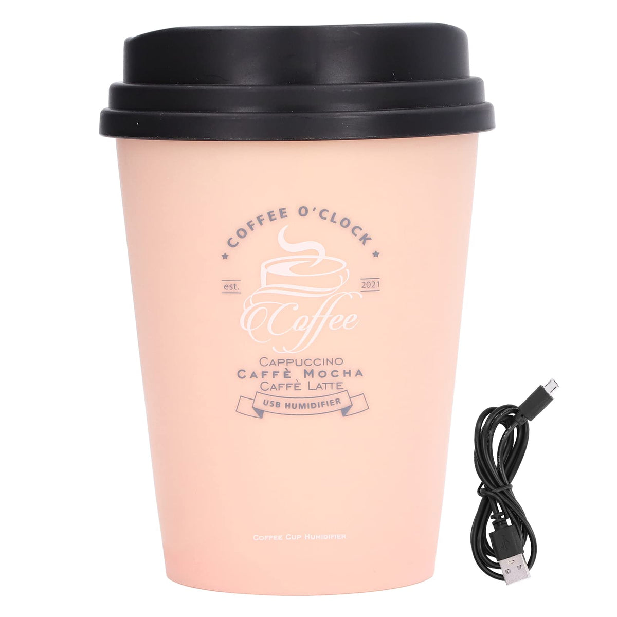 Essential Oil Diffuser, 300ml Coffee Cup Shape Mini Portable Humidifier Cordless Mute Aroma Diffuser Aromatherapy Diffuser Cool Mist Humidifier for Bedroom Office Car (Purple)