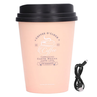 Essential Oil Diffuser, 300ml Coffee Cup Shape Mini Portable Humidifier Cordless Mute Aroma Diffuser Aromatherapy Diffuser Cool Mist Humidifier for Bedroom Office Car (Purple)