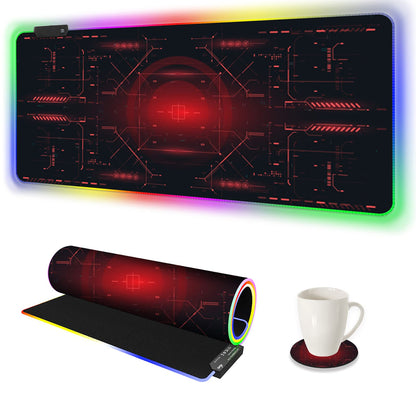 AIMSA RGB Gaming Mouse Pad Extended, Large Led Mousepads Non-Slip Rubber Base with 14 Lighting Modes, Computer Keyboard Mat Soft Desk pad Waterproof 35.4 x 15.8 inches, Galaxy Nebula Universe
