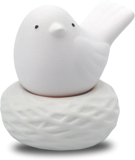 Little Bird Nest, Non-Electric Ceramic Diffusers for Essential Oils and Aromatherapy Fragrance, White Ceramic Diffusers in Car or Bathroom and Desk Office Decor, White Vase