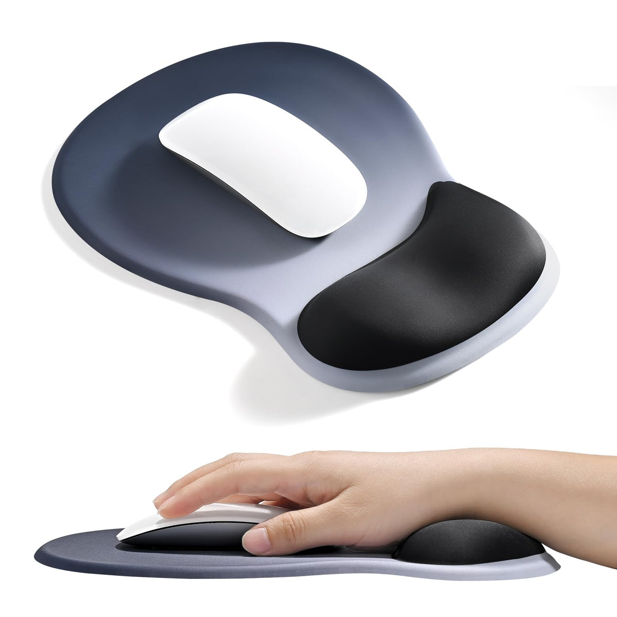 EooCoo Mouse Pad with Gel Wrist Rest, Ergonomic Mousepad Wrist Alignment