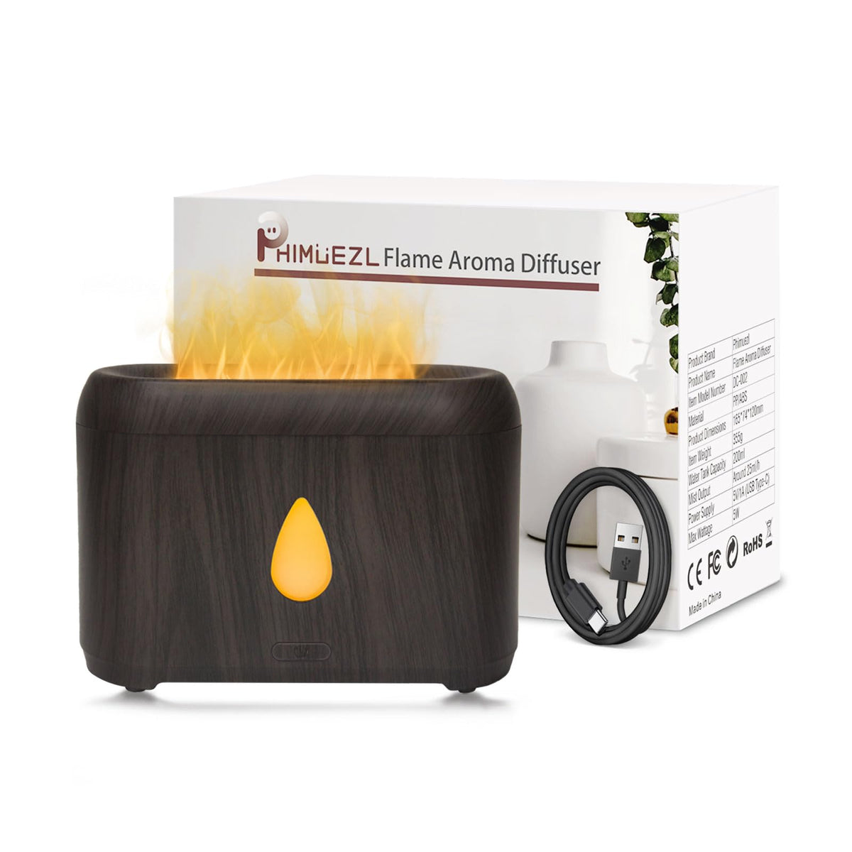 Flame Diffuser for Essential Oils, 200ml Small Oil Diffuser