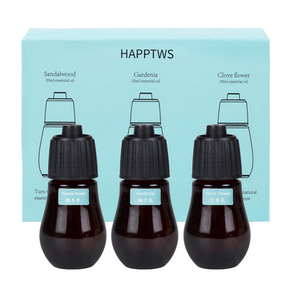 HAPPTWS Essential Oil Diffuser - Waterless Diffuser 3 Timer Settings Battery Powered for Bedroom Yoga Room Toilet Pet Room White