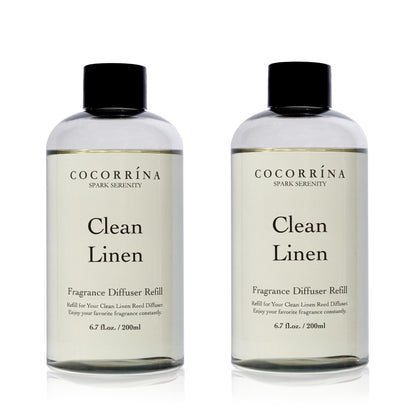 Cocorrína Reed Diffuser Set, Clean Linen 6.7 fl oz Scented Diffuser with Sticks Home Fragrance Reed Diffuser for Bathroom Shelf Décor