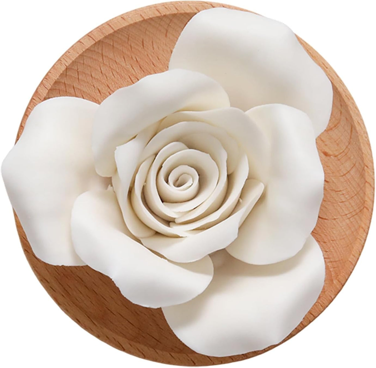Flower Rose Ceramic Essential Oil Mini Diffuser, Wooden Pallet
