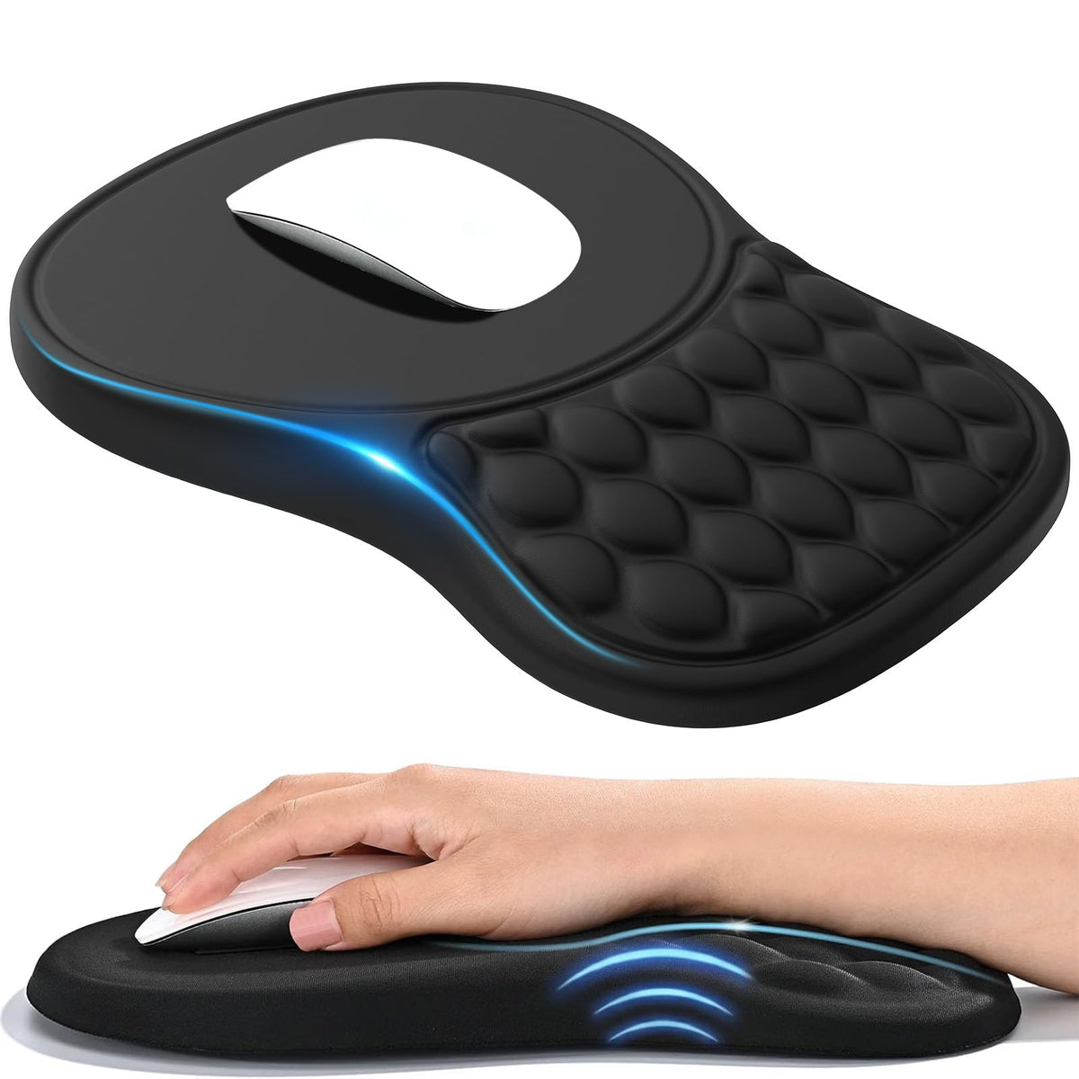 EooCoo Massage Ergonomic Mouse Pad with Dual-Slope Design Wrist Rest