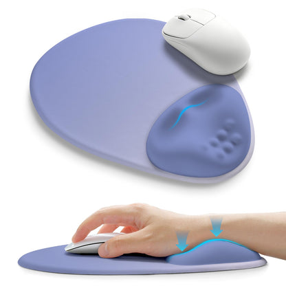 Palm-Rest and Wrist-Hugging Mouse Pad Wrist Rest, Ergonomic Wrist Support with Curve Fitting Cushioned Memory Foam for Carpal Tunnel Pain Relief, 9.9 x 8.3 Inch, Dark Night Black