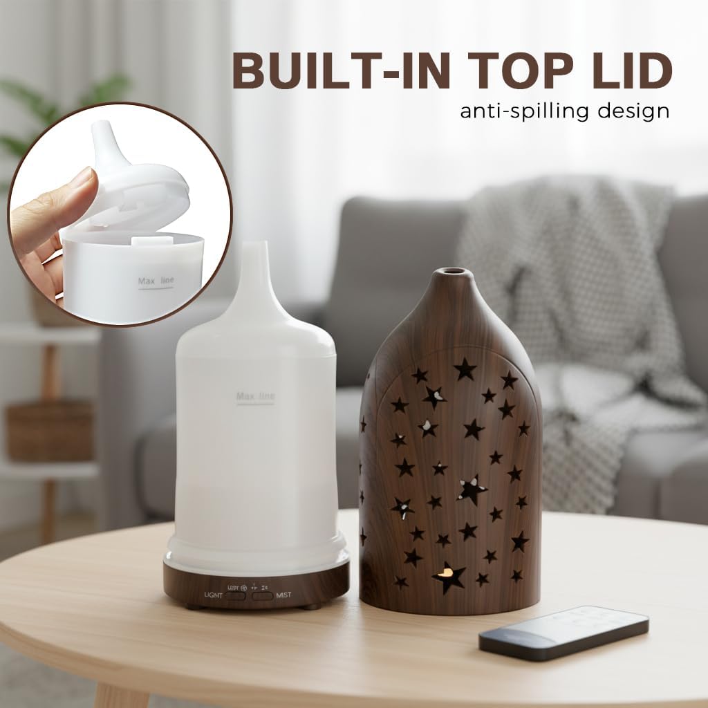 Aromatherapy Diffusers,7.1''x3.5''Diffuser with 3 Essential Oil Set