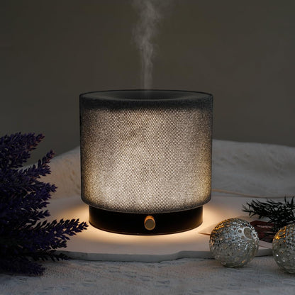 Elegant Fabric Aroma Diffuser - Quiet Essential Oil Diffuser with Soft Night Light, Perfect for Home, Office, and Yoga Space (M35-Gold)