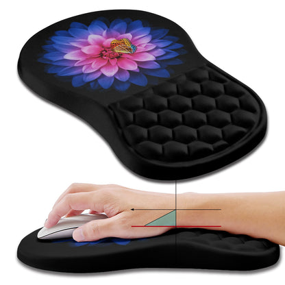 Hokafenle Ergonomic Mouse Pad Wrist Support, Wrist Rest Mousepad for Carpal Tunnel Pain Relief with Integrated Memory Foam Slope Massage Bulge (11.8x7.9 inch,Topographic Contour)
