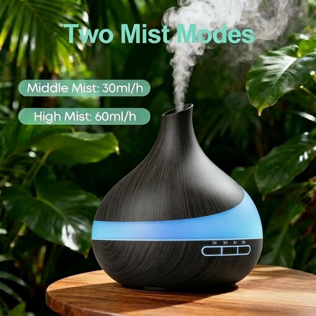 Essential Oil Diffuser with Remote Control & Dual Mist Settings – Quiet Humidifier, Auto Shut‑Off for Large Rooms
