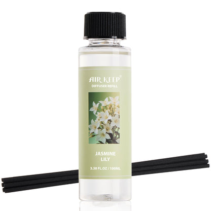 Airkeep Reed Diffuser Set,3.38 fl oz (100 ml) - Clean Linen Oil Diffusers with 8 Reed Sticks,Home Fragrance Reed Diffuser for Bathroom Shelf Decor