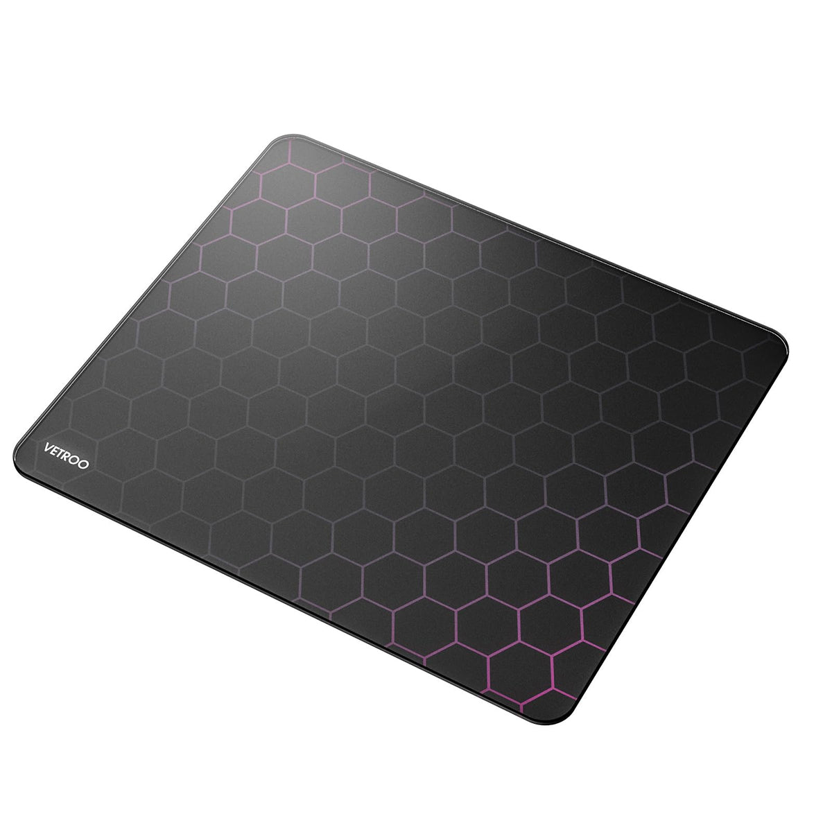 Vetroo Black GMP300 Tempered Glass Gaming Mouse Pad