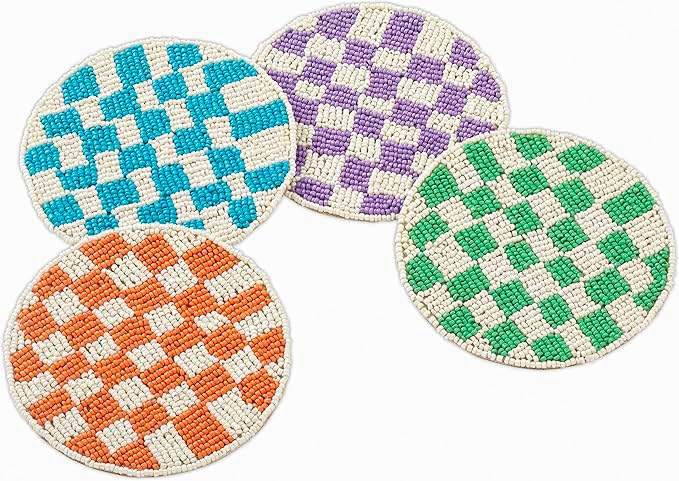 Folkulture Cute Fall Coasters, Set of 4, Non Slip, Easy to Clean - 4 Inch