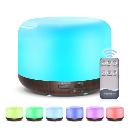 300ML Essential Oil Diffuser, Remote Control Ultrasonic Aromatherapy Oil Diffusers Cool Mist Humidifier, Waterless Auto-Off and 7 LED Light Colors for Bedroom, Yoga, SPA, Baby