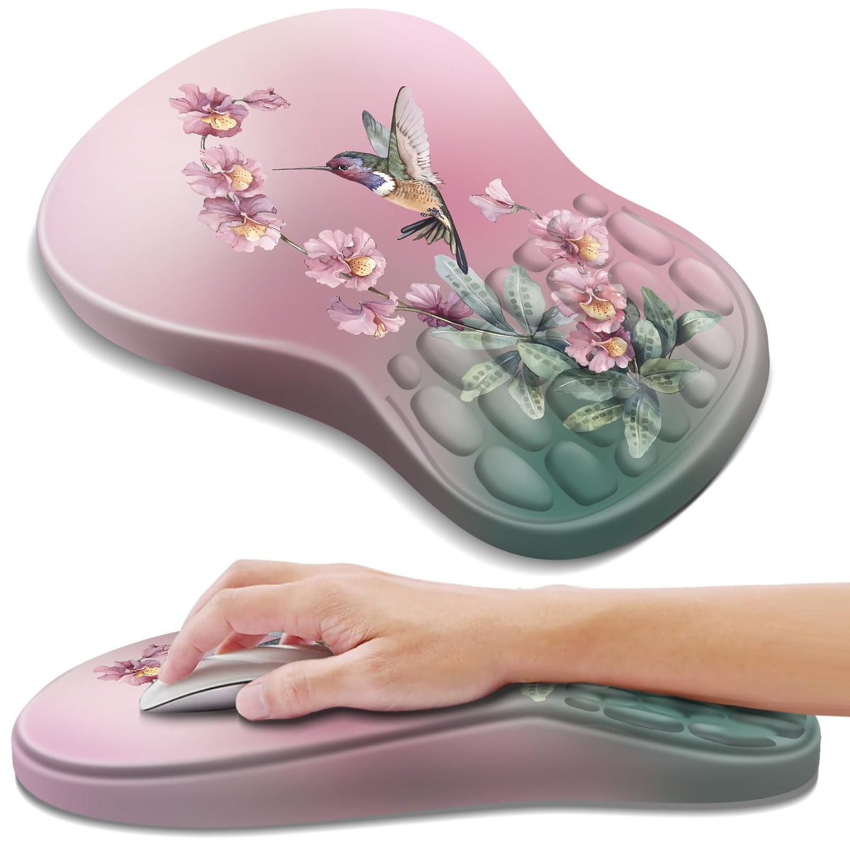 YIWEI Ergonomic Mouse Pad with Wrist Rest for Carpal Tunnel Pain Relief