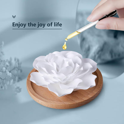 Passive Essential Oil Diffuser,Aromatherapy Passive Mini Ceramic Essential Oil Small Diffuser for Desk Office Home Gift (Roses)