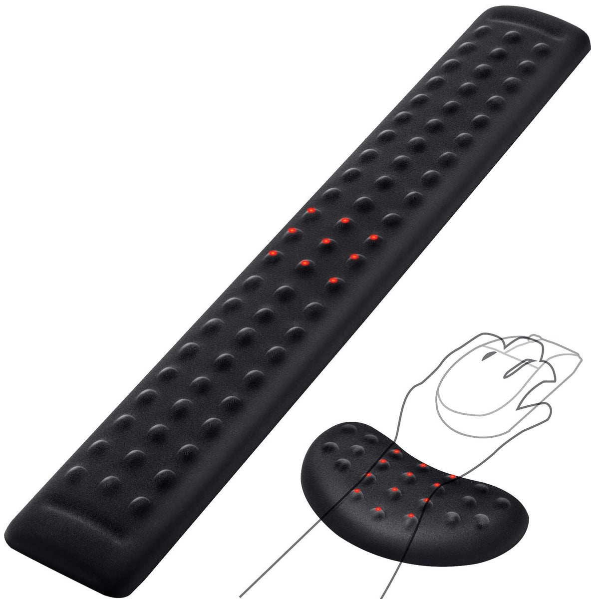Gimars Large Smooth Superfine Fibre Memory Foam Ergonomic Mouse Pad Wrist Rest Support Mousepad with Nonslip Base for Laptop, Computer, Gaming & Office,Free Coaster Include-Topographic Map