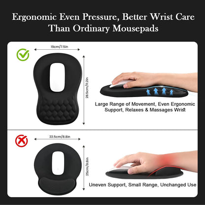 EooCoo Massage Ergonomic Mouse Pad with Dual-Slope Design Wrist Rest