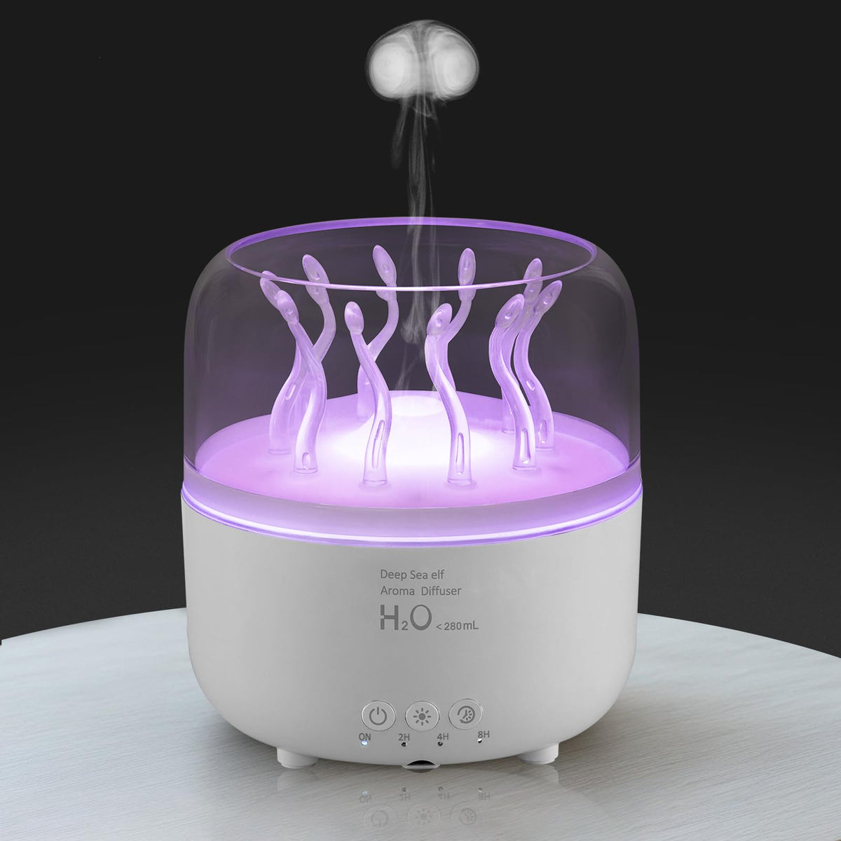 Jellyfish Humidifier Diffuser, 280ml Essential Oil Diffuser with Remote, 7 Color Lights, Quiet Ultrasonic Cool Mist Humidifier for Home, Office, Nursery, Auto-Off (Black)