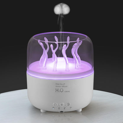Jellyfish Humidifier Diffuser, 280ml Essential Oil Diffuser with Remote, 7 Color Lights, Quiet Ultrasonic Cool Mist Humidifier for Home, Office, Nursery, Auto-Off (Black)