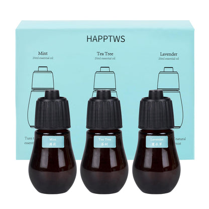 HAPPTWS Essential Oil Diffuser - Waterless Diffuser 3 Timer Settings Battery Powered for Bedroom Yoga Room Toilet Pet Room White