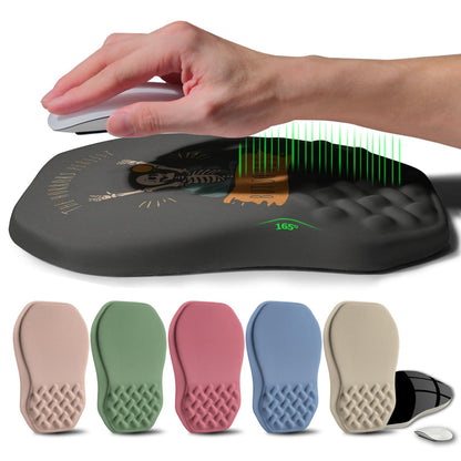Ergonomic Raised Mouse Pad Wrist Support with Bilateral Slope Memory Foam Mousepad for Wrist Rest and Carpal Tunnel Pain Relief 11.8x7.9〃 Black