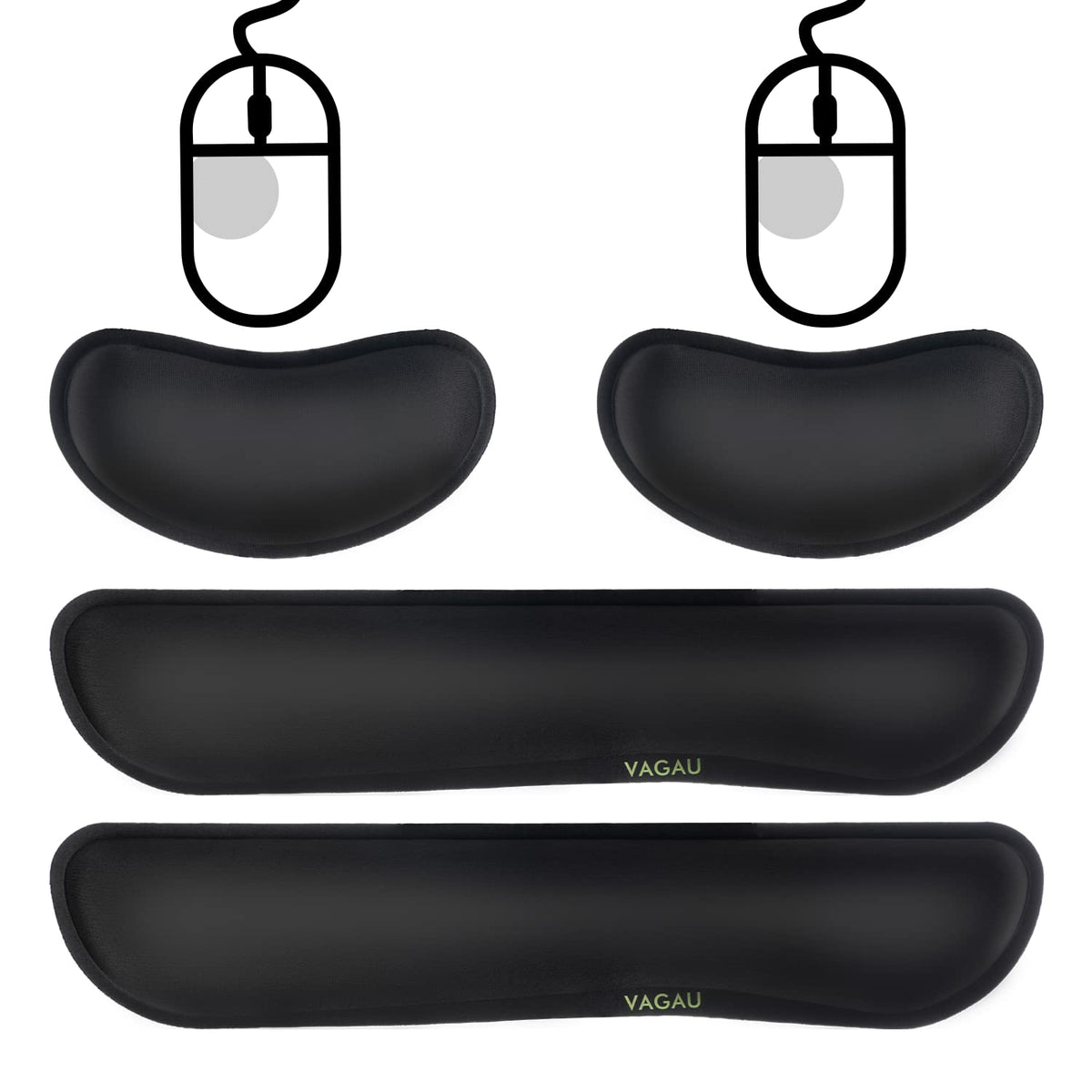 Comfy Mee Premium Memory Foam Keyboard and Mouse Wrist Rest Pads Set- for Comfortable Typing &Wrist Pain Relief (Pack of 2)