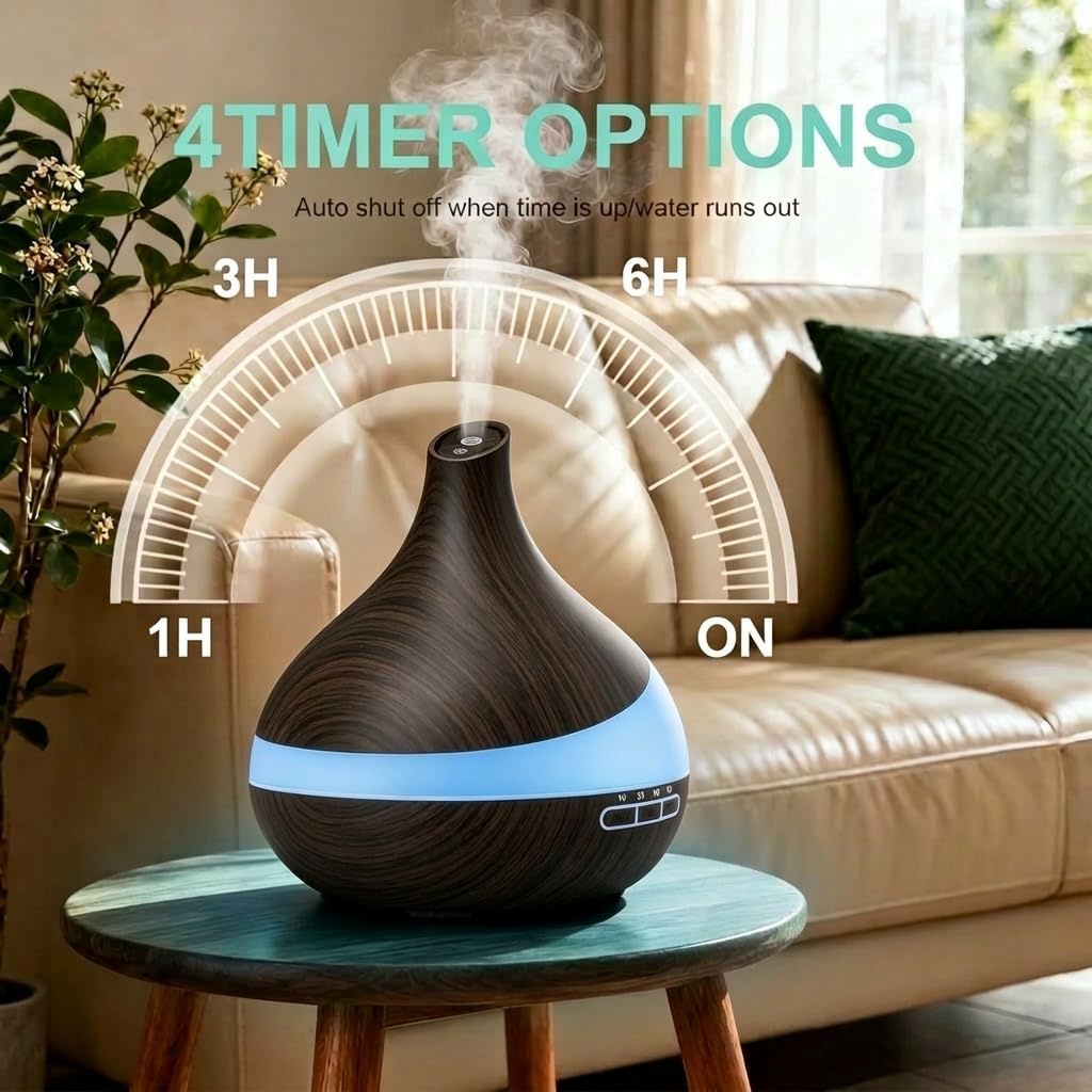 Essential Oil Diffuser with Remote Control & Dual Mist Settings – Quiet Humidifier, Auto Shut‑Off for Large Rooms