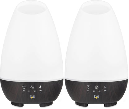 HealthSmart 500ML Essential Oil Diffuser for Large Rooms, Cool Mist Humidifier and Aromatherapy Diffuser, Adjustable Timer, Mist Mode and 7 LED Light Colors, White (Pack of 1)