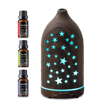 Aromatherapy Diffusers,7.1''x3.5''Diffuser with 3 Essential Oil Set