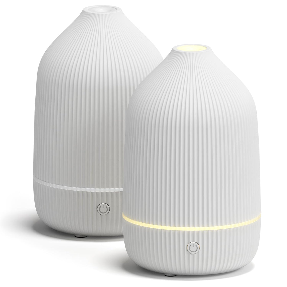 Essential Oil Diffuser, 100ml Aromatherapy Diffuser, Mini Ultrasonic Diffuser for Essential Oil, Home, Office, Cool Mist Humidifier with 7 Led Light, Auto Shut-Off, White