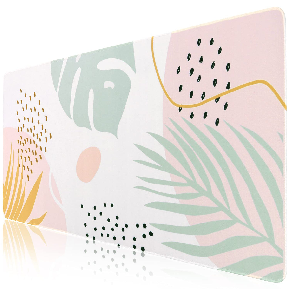 iCasso Desk Mat, Large Desk Mouse Pad for Desk,Home Office - Green Weeds
