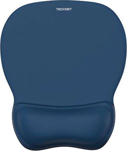 TECKNET Gel Ergonomic Mouse Pad with Wrist Rest, Non-Slip PU Base, Navy