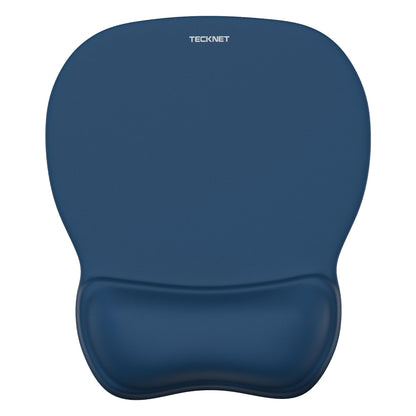 TECKNET Gel Ergonomic Mouse Pad with Wrist Rest, Non-Slip PU Base, Navy