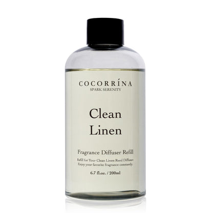 Cocorrína Reed Diffuser Set, Clean Linen 6.7 fl oz Scented Diffuser with Sticks Home Fragrance Reed Diffuser for Bathroom Shelf Décor