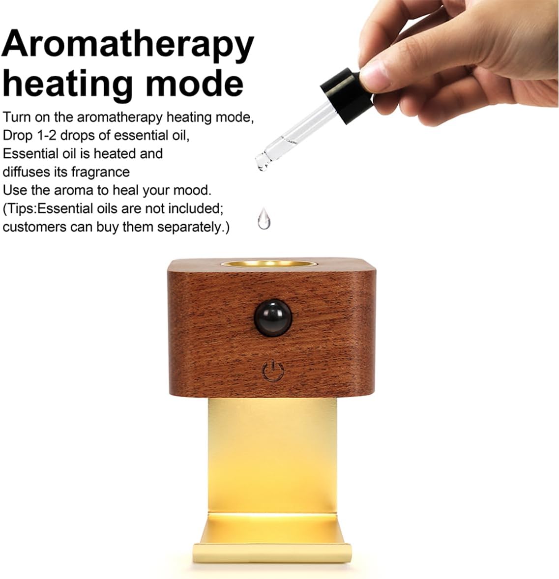 Motion Sensor Night Light & Essential Oil Diffuser (Walnut Wood)