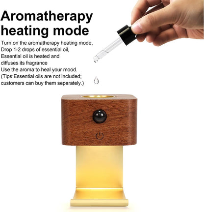 Motion Sensor Night Light & Essential Oil Diffuser (Walnut Wood)