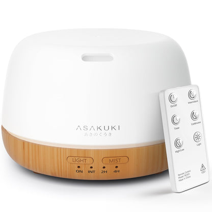 ASAKUKI Essential Oil Diffuser for Home, 500ML Aromatherapy Humidifier