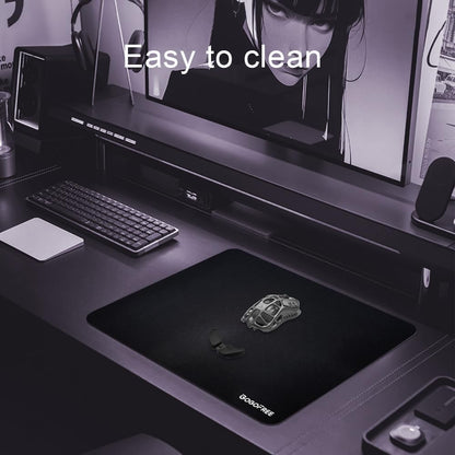 Glass Gaming Mouse Pad, Professional Esport Tempered Glass Mouse Pad Ultra-Smooth Micro-Etched Surface for Top Speed and Control,Hard Mousepad Black (15.7'' x 11.8'')