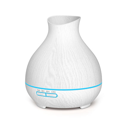 Aromatherapy Essential Oil Diffuser 550ml 12 Hours Wood Grain Aroma Diffuser with Timer Cool Mist Humidifier for Large Room, Home, Baby Bedroom, Waterless Auto Shut-off,7 Colors Lights Changing