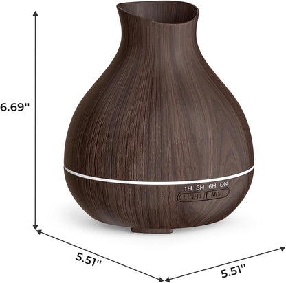 Aromatherapy Essential Oil Diffuser, 550ml Ultrasonic Fragrant Oil Large Room Humidifier, Diffusers for Home with Timer and Waterless Auto-Off, 7 Color LED Lights,Cool Mist Humidifiers