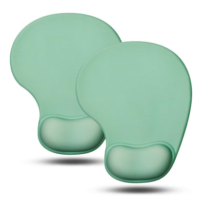JIKIOU Ergonomic Mouse Pad with Gel Wrist Rest 2 Pack, Portable Small Black